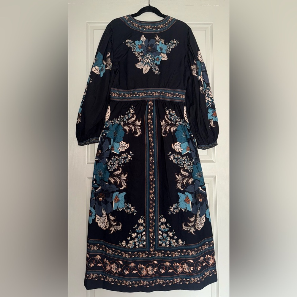 Farm Rio NEW Blossom Tapestry Black Midi Dress - Picture 13 of 15